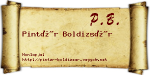 Pintér Boldizsár névjegykártya